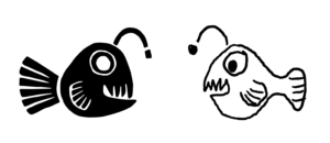 kultfrisur-siebdruck-fische Beispiel für grafisches Motiv Siebdruck